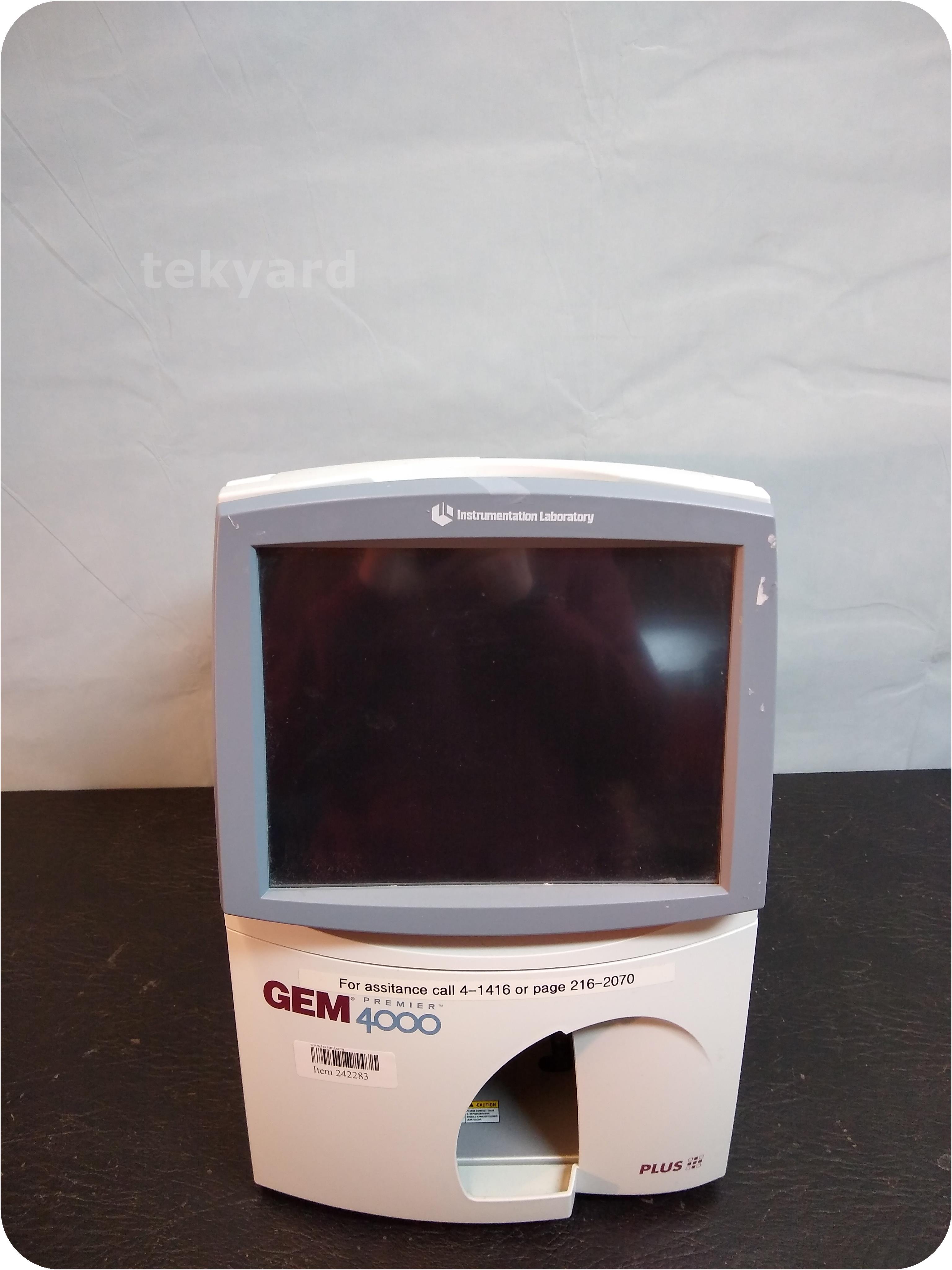 tekyard, LLC. 242283Instrumentation Laboratory GEM Premier 4000 Blood Gas Analyzer