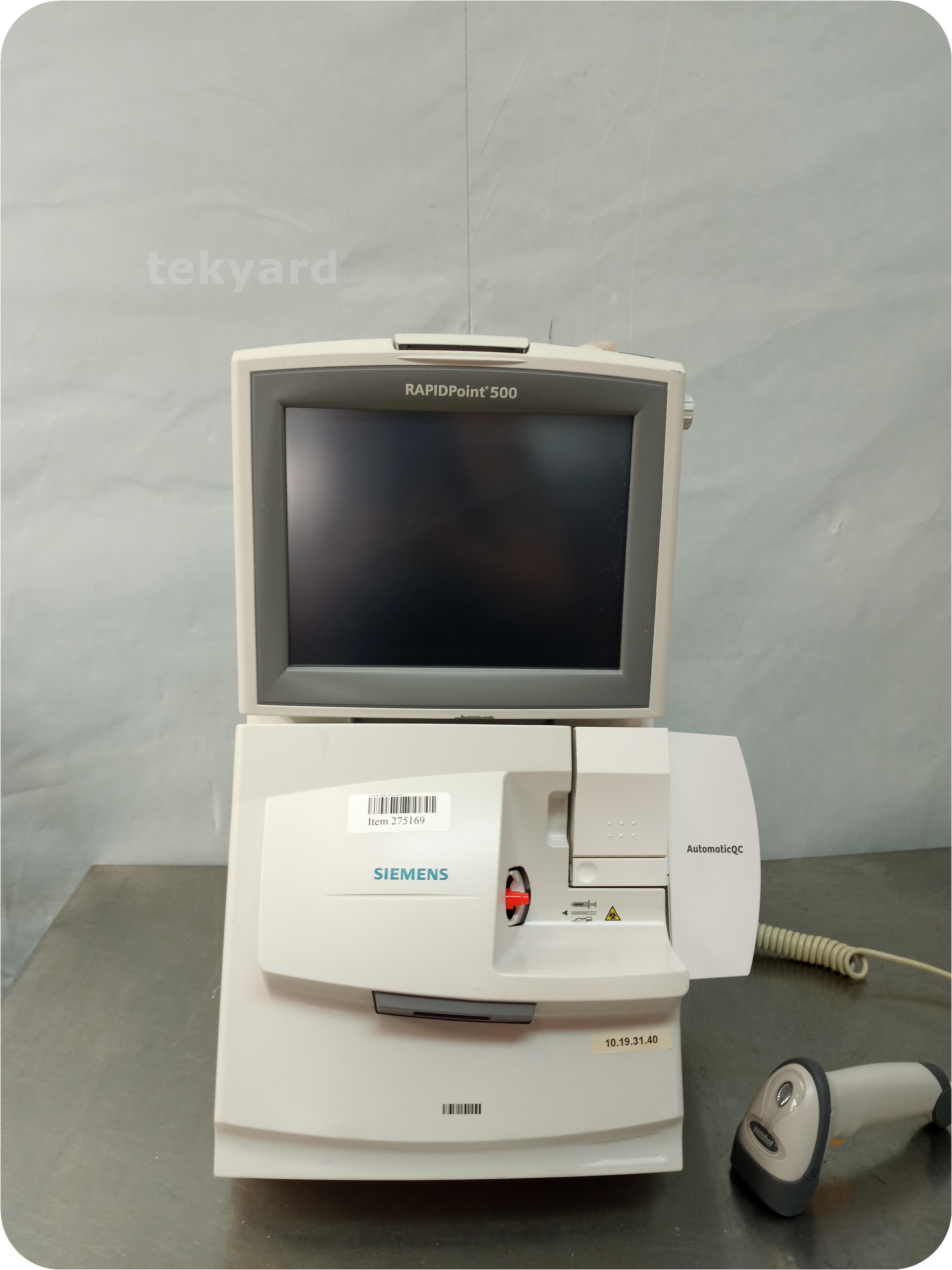 tekyard, LLC. - 290601-Siemens RAPIDPoint 500 Blood Gas Analyzer