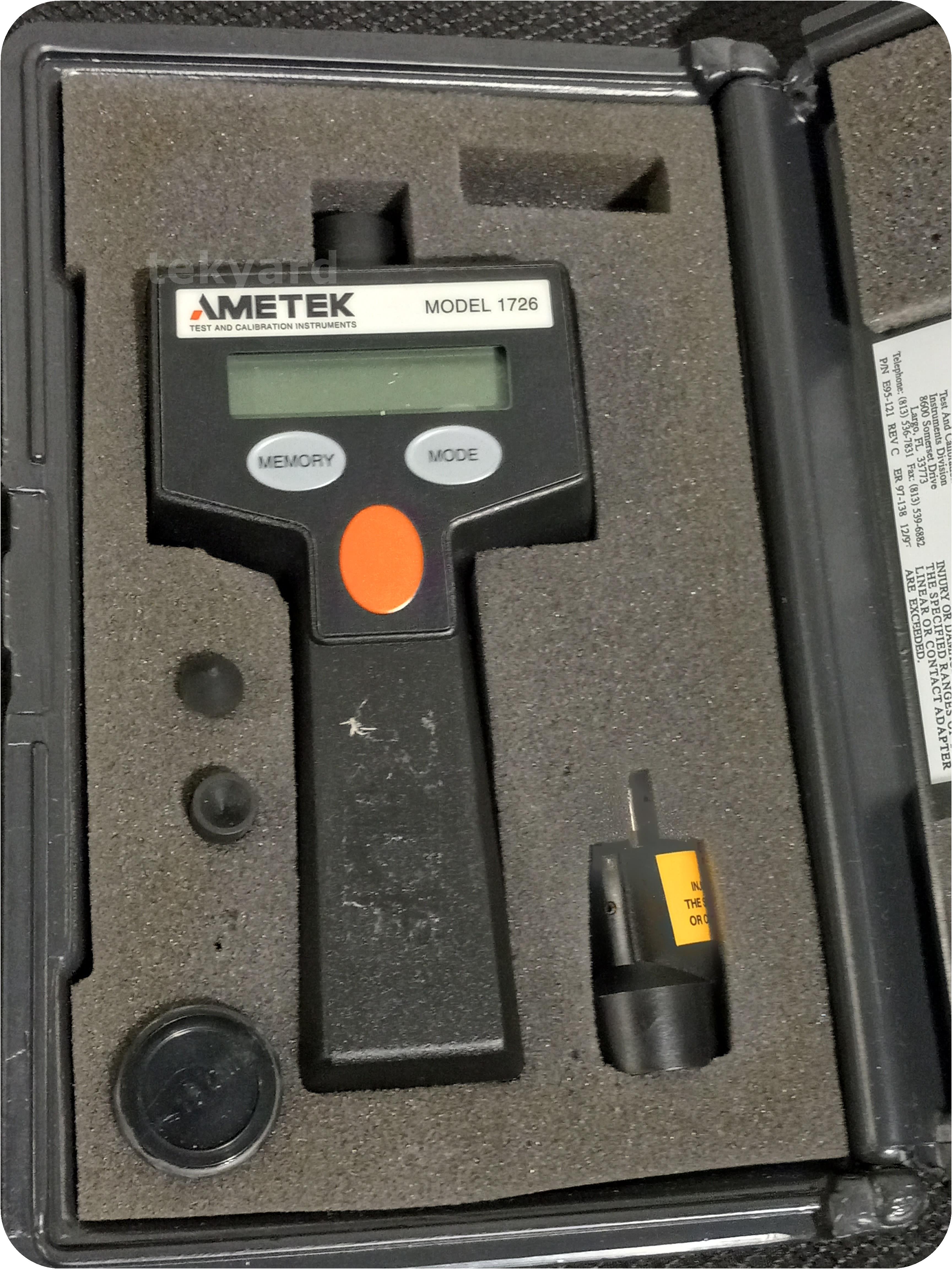 tekyard, LLC. - 303531-Ametek 1726 Handheld Digital Tachometer